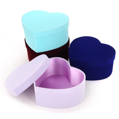Red Heart Shaped Velvet Candy Boxes Set Gift Box Packaging B
