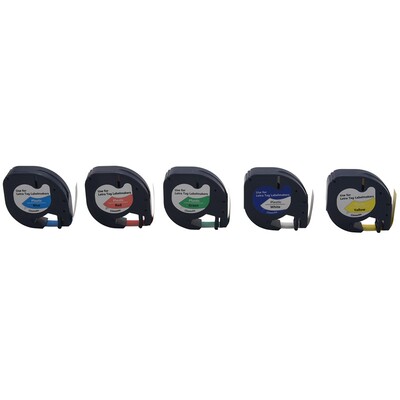 5 PCS 91201 12 mm Compatible for Dymo Letratag Tape Plastic