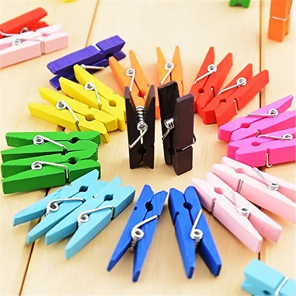 100Pcs Sealing Wooden Clamp DIY Craft Photo Clip Food Snack