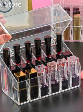 2Pc Large Capacity Transparent Acrylic Cosmetics Jewelry Dis