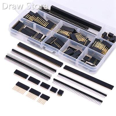 112Pcs 2.54mm Male and Female Pin Header Connector Assortmen