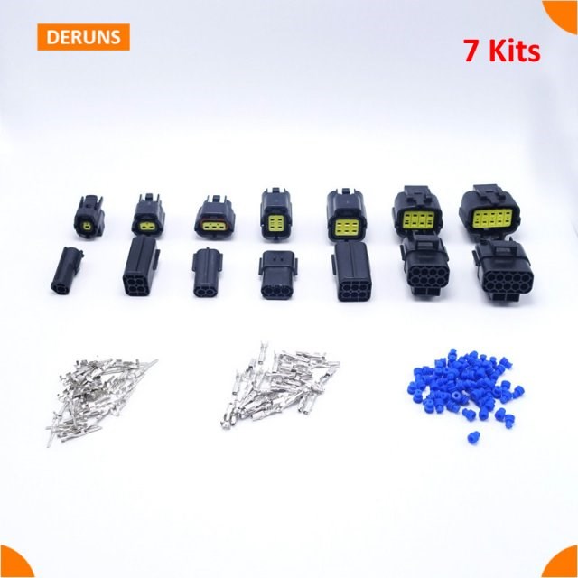 7Sets Kit Brand New 1/2/3/4/6/8/10 Pin Way Denso Sealed Wire