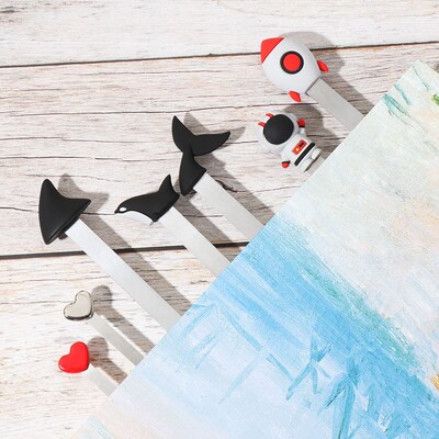 Astronaut Rocket Shark Fin 3D Stereo Metal Bookmarks Creativ