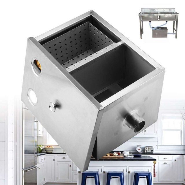 Grease Trap Interceptor Set Stainless Steel Detachable Desig