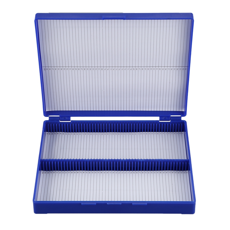 Royal Blue Plastic Rectangle Hold 100 Microslide Slide Micro