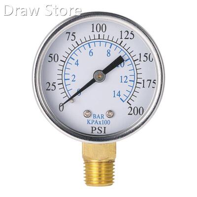 0-14 Bar Air Oil Water Pressure Gauge 1/4