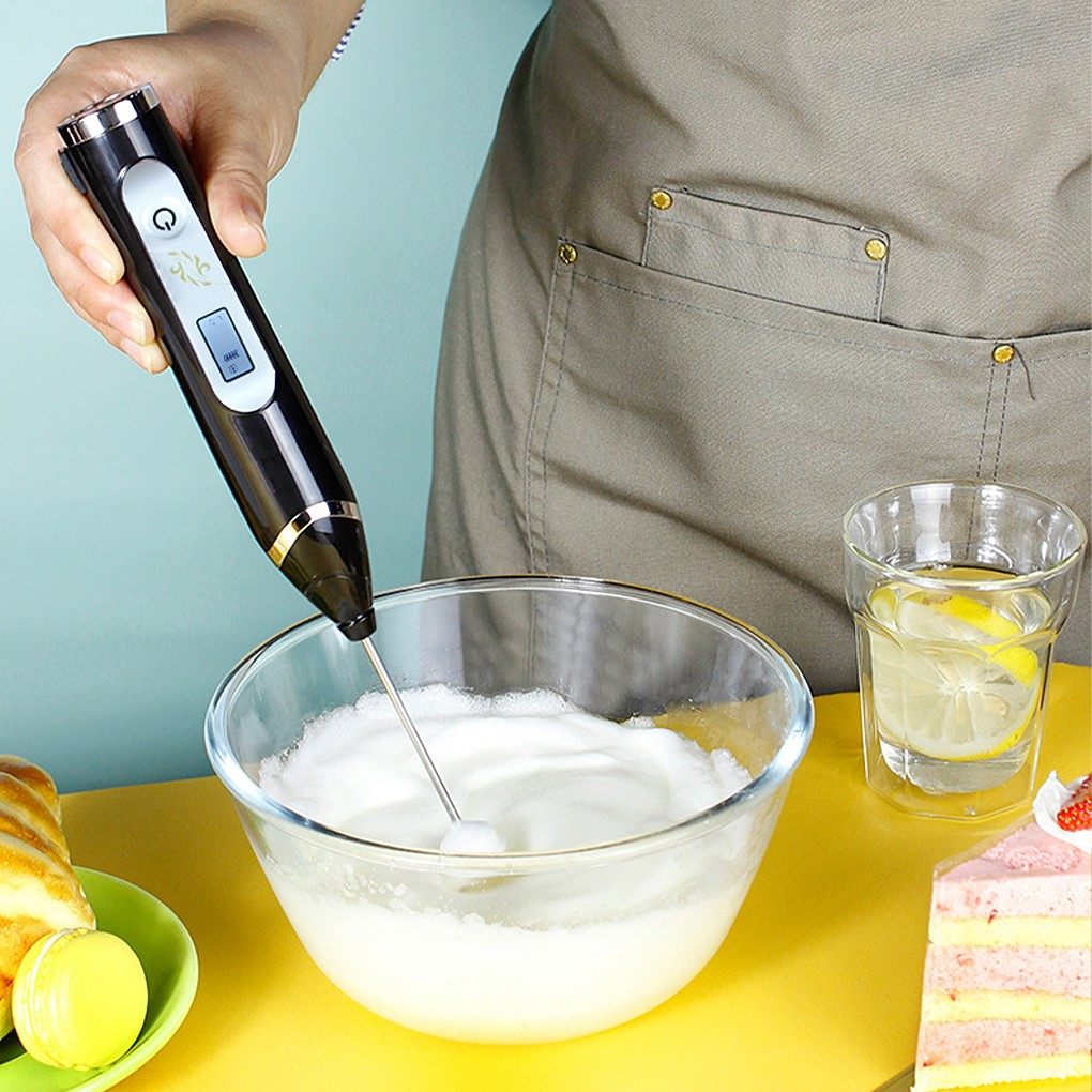 handheld electric egg mixer usb rechargeable milk frother le