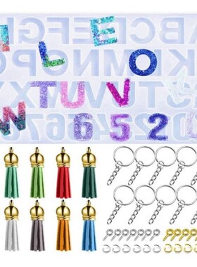 2022 New 171 Pcs Letter Number Keychain Epoxy Molds Set with