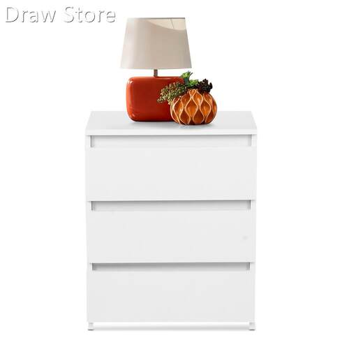 45x38x56cm Modern Bedside Table Cabinet Nightstand with 3 St