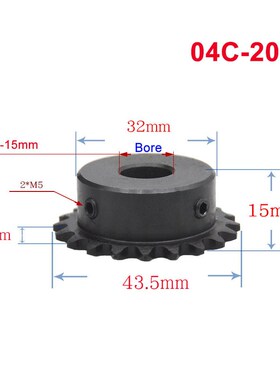 1Pcs 04C 20 Teeth-40 Teeth Chain Gear Bore 6-16mm Industrial