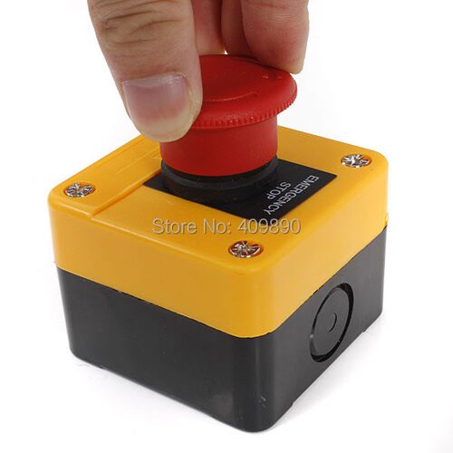 50PCS/LOT AC 10A Emergency Stop Push Red Sign Button Switch