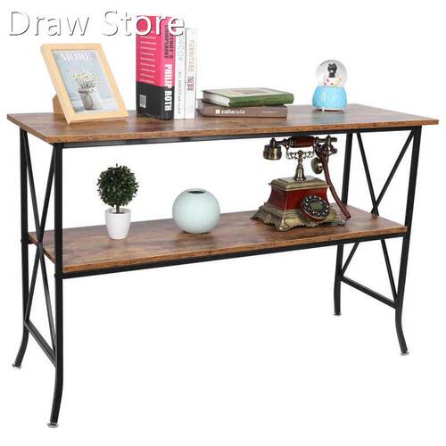 2 Tier Side Table Sofa Corner Desk Bedside Reading Coffee Ta