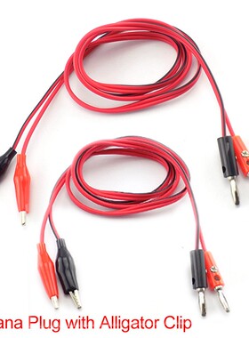 2Pairs 4mm 1M Banana Plug cable Alligator Clip electric to A