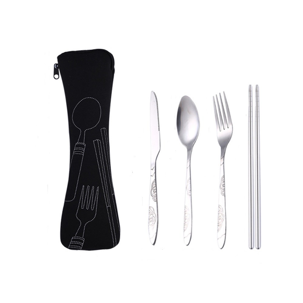 3/4 Pcs Stainless Steel Travel Flatware Set Cutlery Fork/Spo