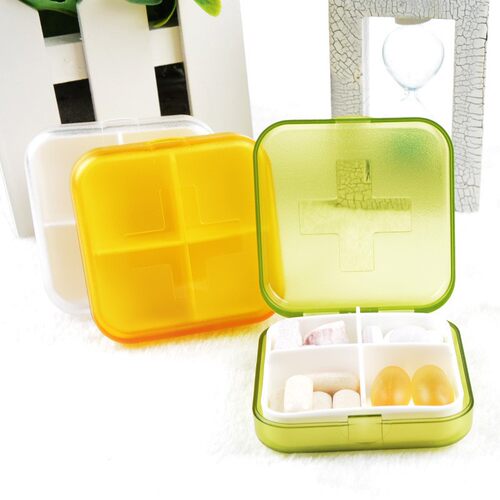 4 Slot Health Medicine Case Medical Pill Holder Box Portable