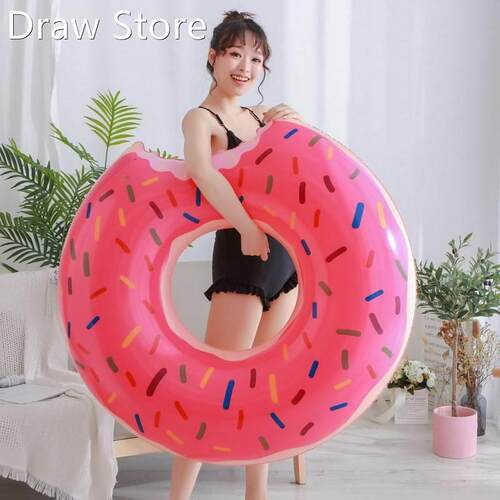 60CM Inflatable Donut Swimming Ring Giant Pool Float Toy Cir