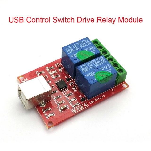 2 Channel DC 5V Computer USB Control Switch Drive Relay Modu