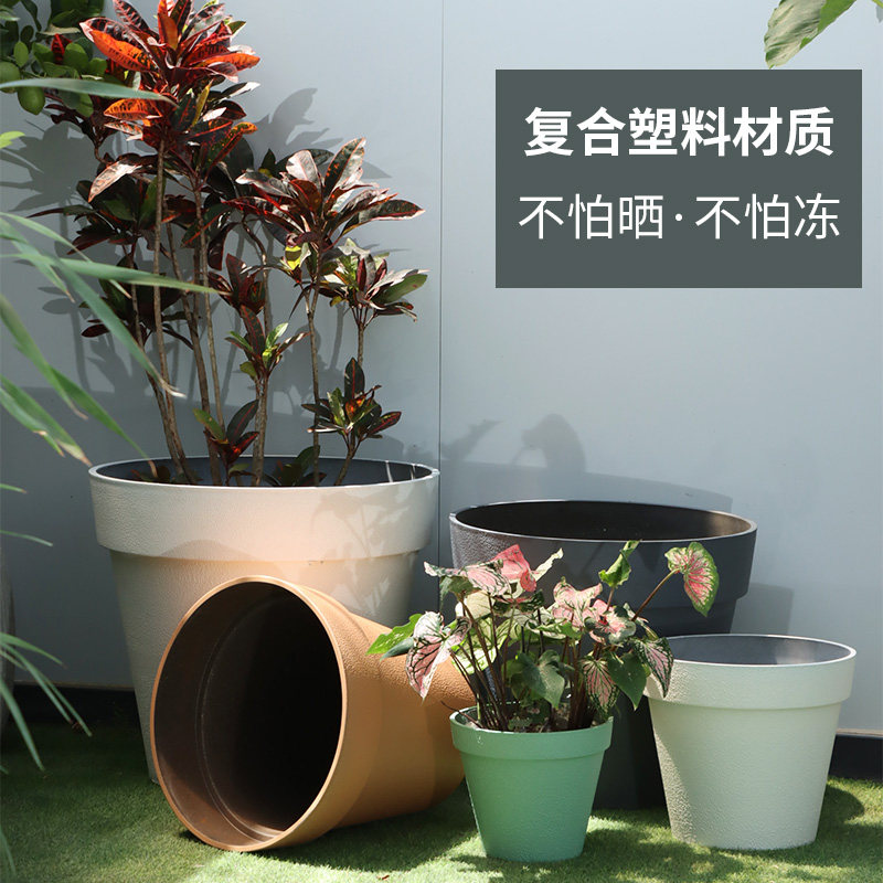 欧式轻奢高颜值树脂花盆客厅办公绿植种植盆睡莲水培盆