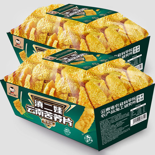 滇二娃大袋无糖精苦荞片锅巴零食