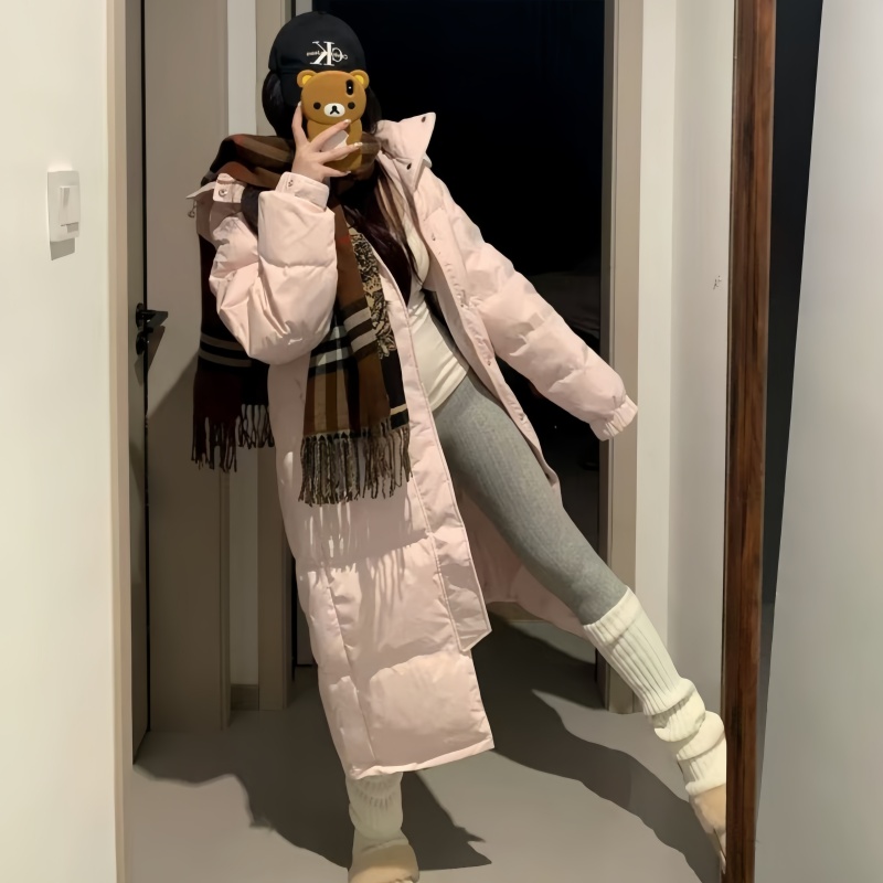 中戏艺考中长款韩系加厚羽绒棉服
