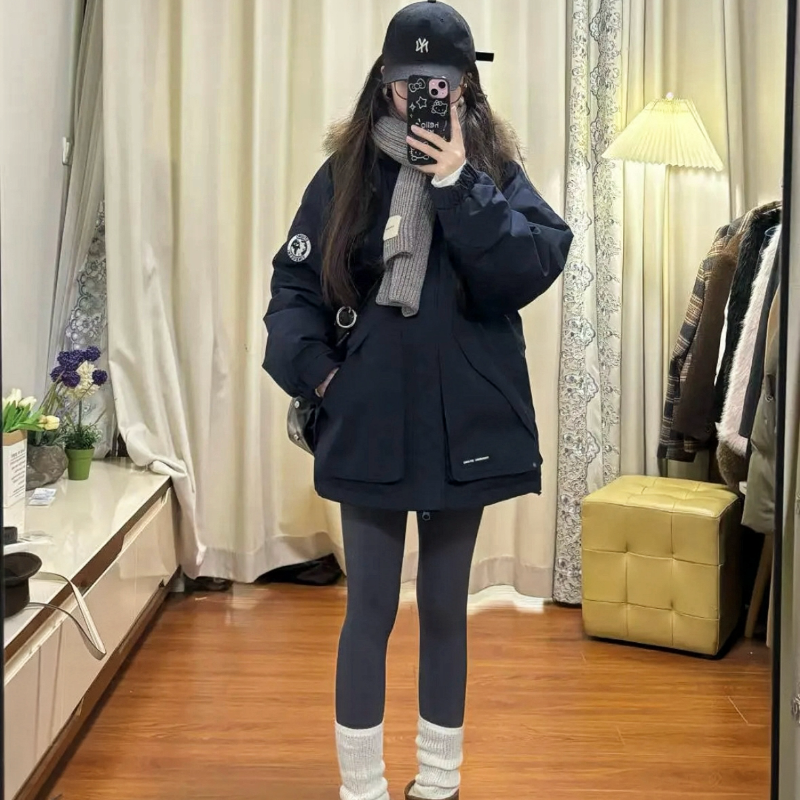 博主同款安哥拉红工装派克服女