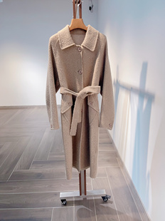 冬新款驼马绒羊驼毛长毛双面呢大衣韩版通勤百搭显瘦长款毛呢外套