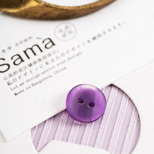 SAMA 玛芙紫 细闪晕染弧度梦幻少女衬衫开衫树脂纽扣