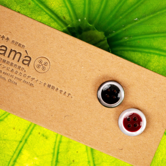 SAMA 赤黑 两色中黑红白边手感固漆封油暗黑风新中式衬衫贝壳扣,纺织面料/辅料/配套,服装纽扣,淘宝优惠券,粉丝福利购,淘宝优惠卷