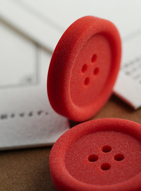 SAMA 草莓Daifuku墩墩感白色颗粒简约清新感手作毛衫百搭趣味纽扣