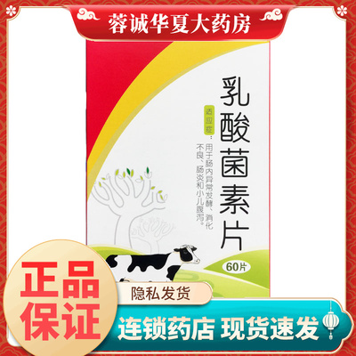 多多 乳酸菌素片0.4g*60片成人儿童小儿腹泻消化不良肠炎异常发酵
