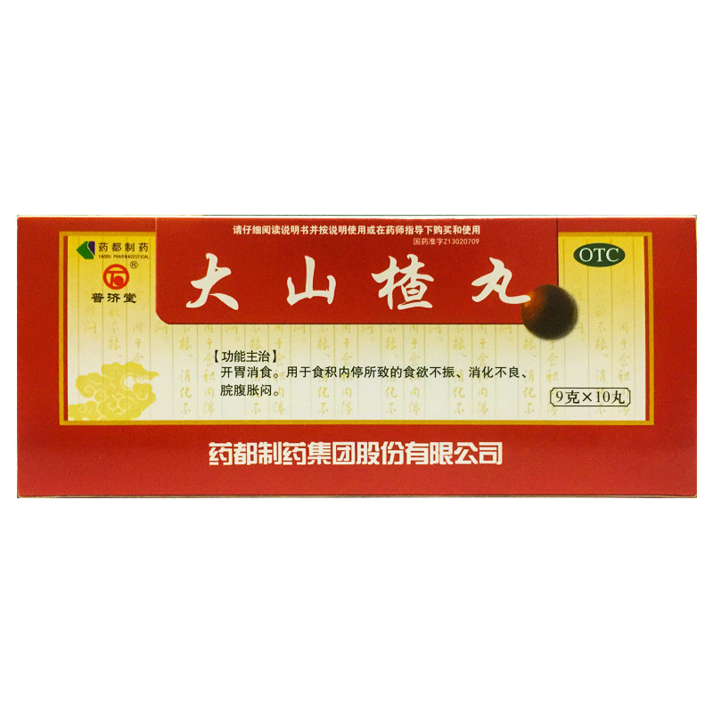 普济堂 大山楂丸 9g*10丸/盒