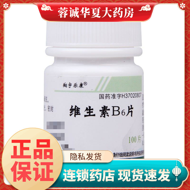 翔宇乐康 维生素B6片 10mg*100片维生素B1缺乏症脚气病旗舰店正品