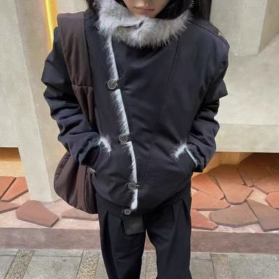 一件过冬水貂毛游牧加厚棉服外套