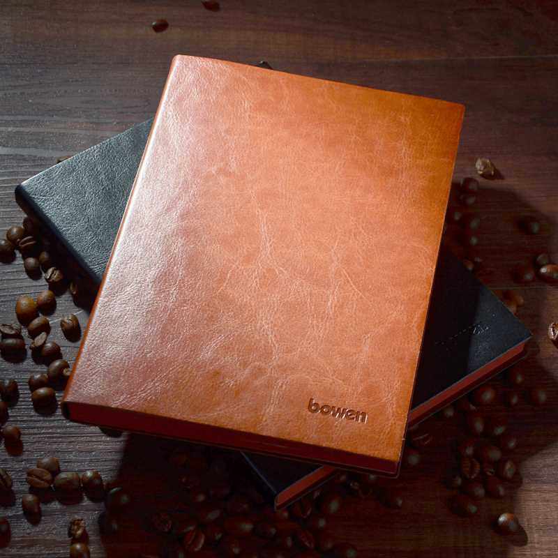 bowen博文550商务办公文具笔记本B5工作会议通用记事本PU软皮面日