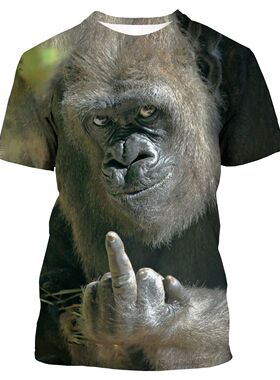 Funny gorilla pattern 3Dprinted T-shirt搞笑猩猩图案3d印花T恤