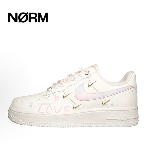 【定制球鞋】NikeAir Force1四勾空军初中璀璨星河低帮板鞋女白粉