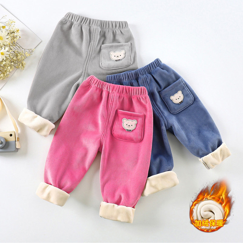 男女童裤子加绒加厚秋冬新款洋气百搭灯芯绒爆款休闲裤韩版束脚裤,童装/婴儿装/亲子装,裤子,淘宝优惠券,粉丝福利购,淘宝优惠卷