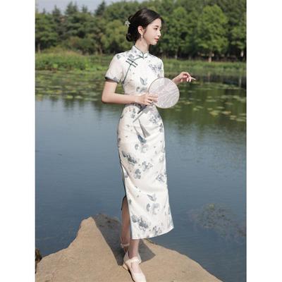 年轻款改良气质复古国风旗袍裙女夏季新款新中式小个子纽扣连衣裙
