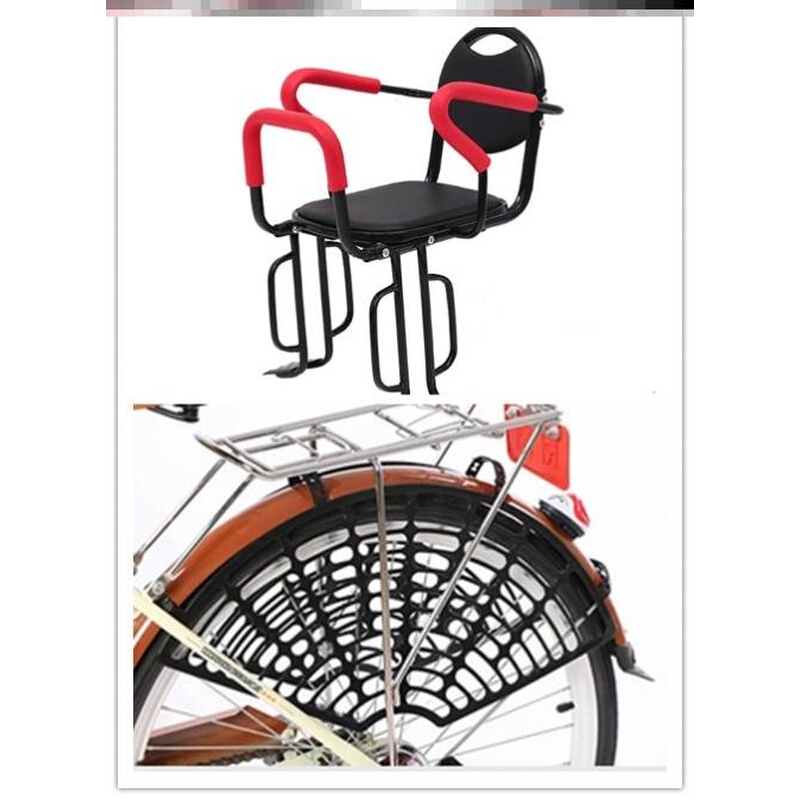 加大电动脚踏车儿童安全後置座椅坐双护脚款脚踏调节金属宝宝坐椅