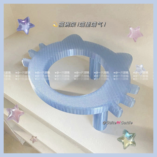 猫碗架保护颈椎猫咪餐桌加高不易打翻狗碗bd酷彩陶瓷猫碗增高架