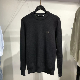 ！男装品牌！男士圆领针织衫长袖套头黑色加绒男款毛衣厚