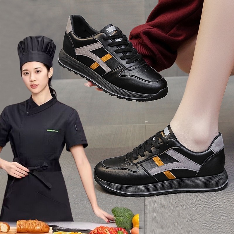 厨房防滑鞋女厨师专业防油防水春季新款餐饮服务员后厨食堂工作鞋