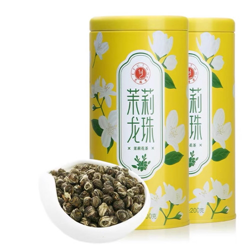 艺福堂茉莉龙珠横县原产茉莉花茶2026新茶特级浓香型绿茶叶 2罐装