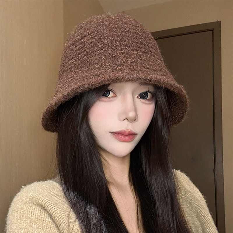 日系百搭针织水桶帽秋冬新款