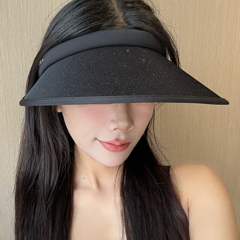 高级感夏季空顶帽女大檐防晒韩版百搭发箍款遮阳帽户外骑车太阳帽