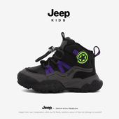 儿童加绒保暖棉鞋 Jeep男童棉靴2025冬季 新款 防滑防水中大童雪地靴