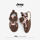 Jeep女童鞋 网面男孩跑步阿甘鞋 子2026新款 春秋透气轻便儿童运动鞋