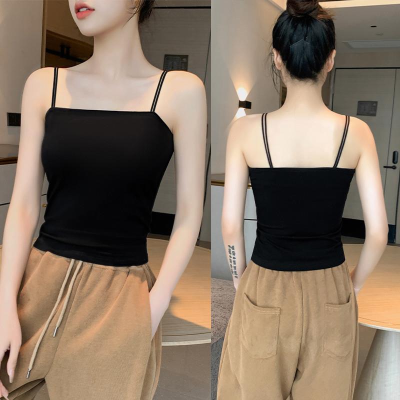 白色吊带背心女内搭2025新款夏季无胸垫一体款外穿美背紧身小上衣