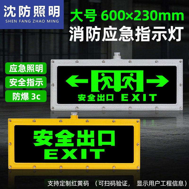防爆紧急照明灯LED防爆出口消防疏散指示220V疏散指示灯牌灯标识