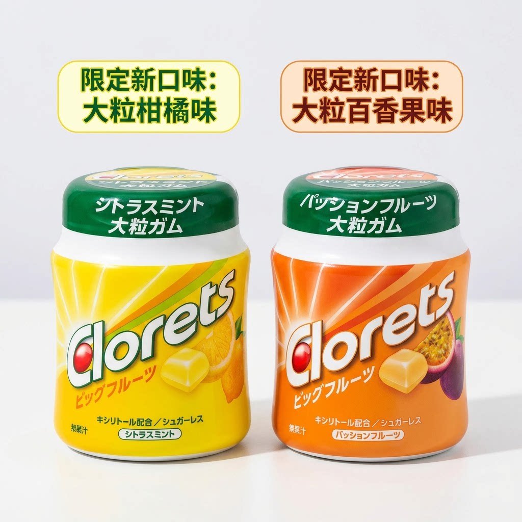 日本进口clorets薄荷口香糖零糖强劲清新口气无糖新品限定